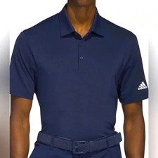 Adidas Ultimate 365 Solid Polo Athletic Golf Shirt Short Sleeve Navy Men's L NWT