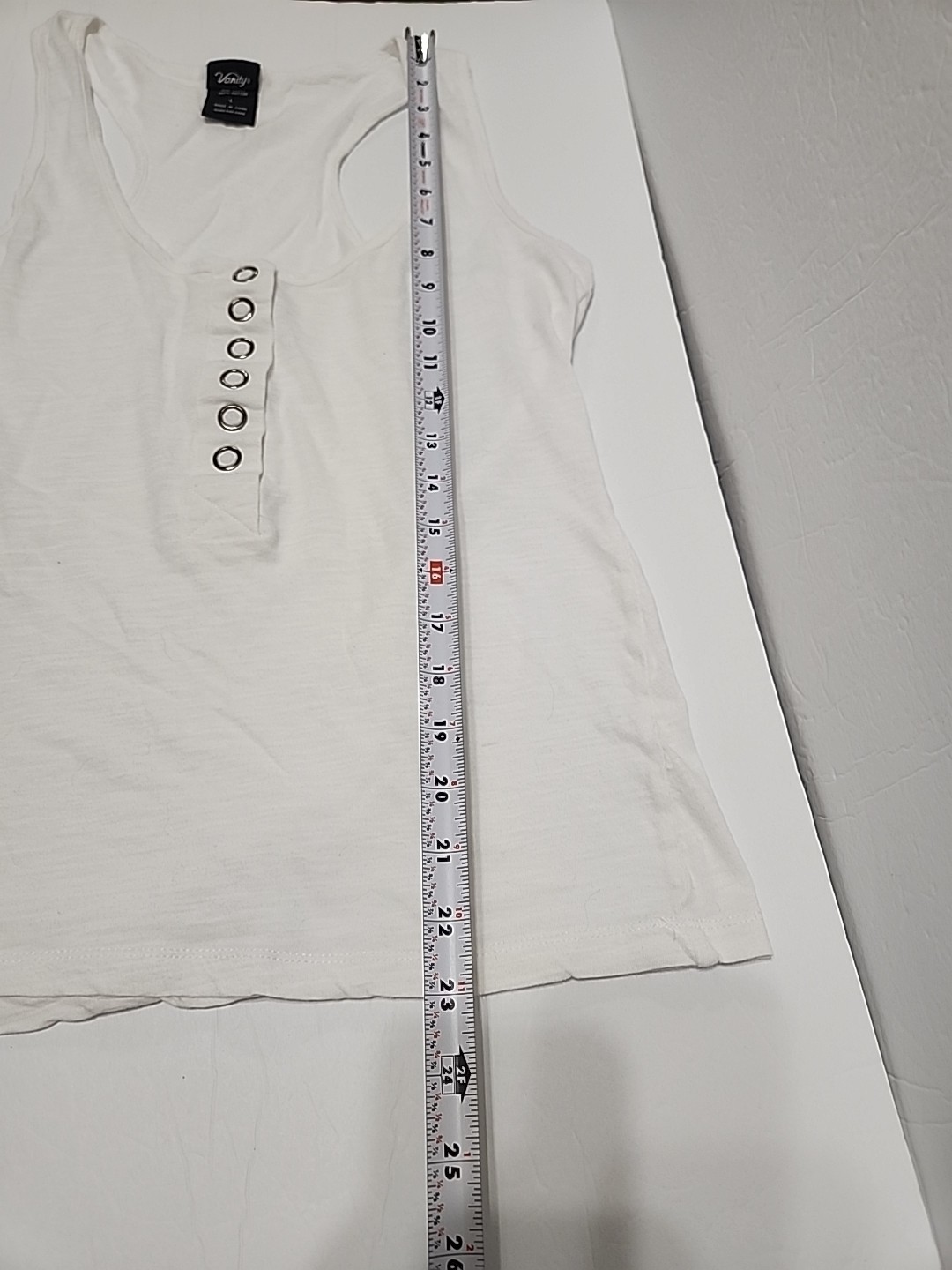 Vanity- Partial Button Front Tank Top- Junior's- … - image 9