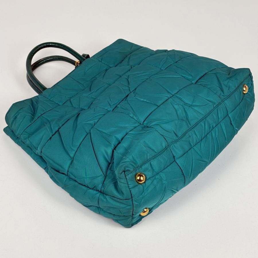 PRADA 2-Way Tote Bag Shoulder Bag Green Nylon with Shoulder Strap #BS1913 thumbnail 2