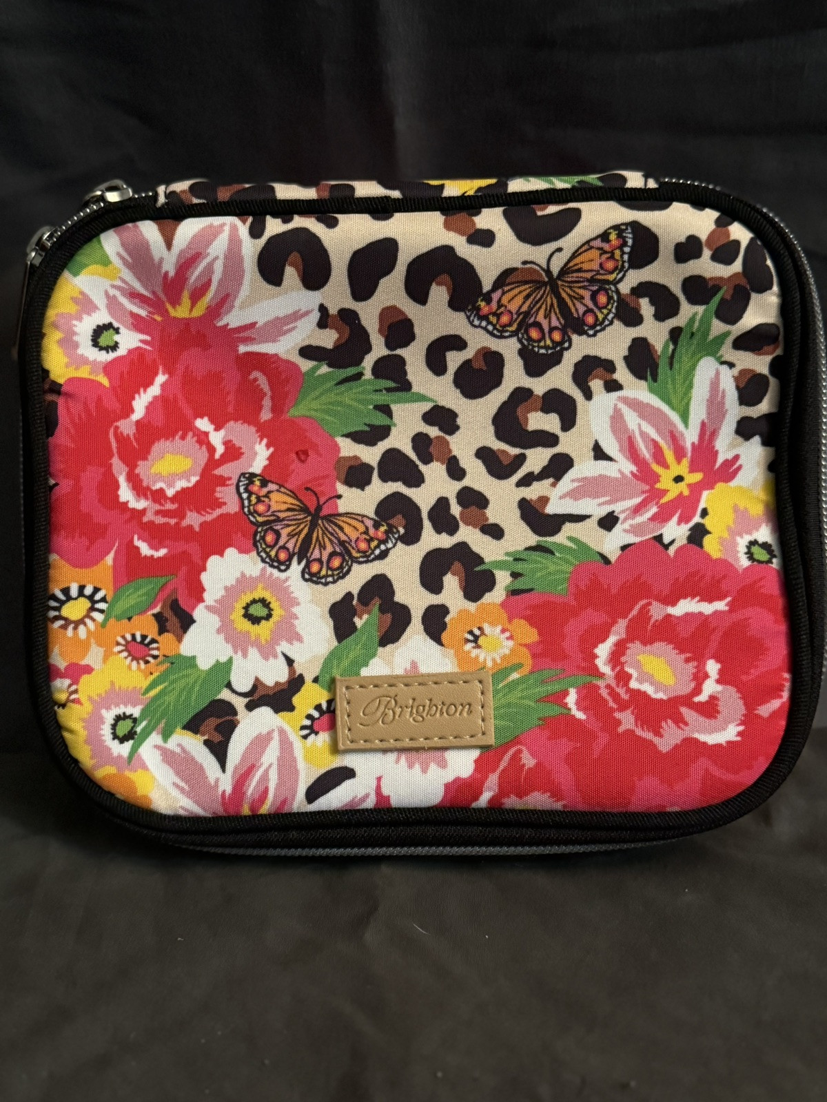 Brighton Garden Spots Floral Zip Jewelry Travel Organizer Case