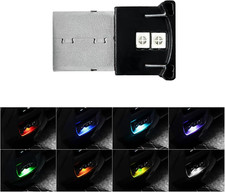 Mini USB LED Light, 8 Colors RGB Car USB LED Interior Atmosphere Light, Adjustab