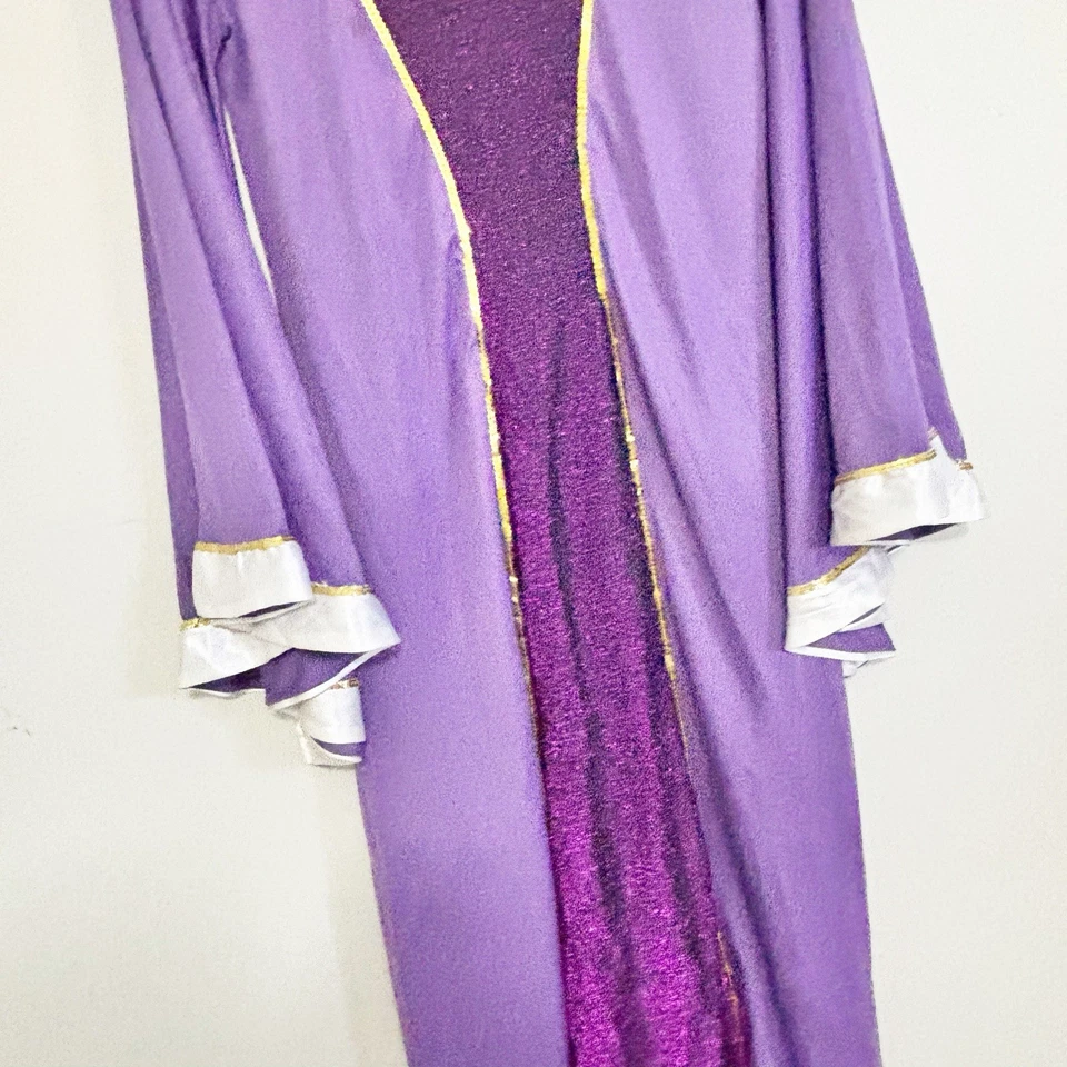 DISNEY Women’s Purple Sparkle WICKED WEAR Dress Bell Sleeves Halloween Size S - Image 3 of 4