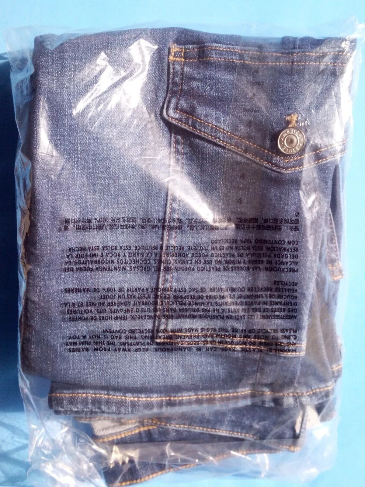 RARE AMERICAN EAGLE LOW RISE FLARE CAMPUS BRIGHTS STRETCH JEANS W 27 SIZE4 SHORT image 2