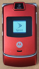 Motorola RAZR V3m - Fire Red and Silver  Sprint  Flip Phone - Very Rare Color