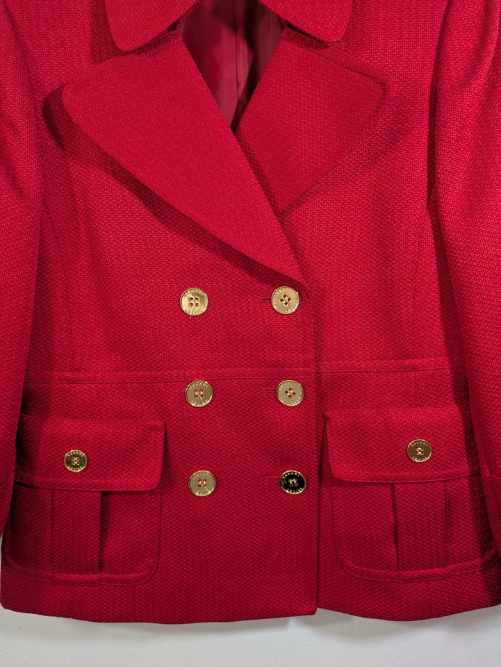 6P Tahari Blazer красный костюм маленький женщин отдельный куртка Артур Левин - Изображение 2 из 4