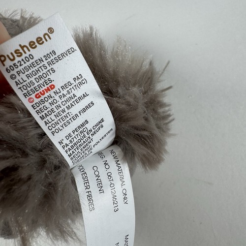 Gund Peluche Pusheen Gatto Grigio Shaggy Portachiavi Con Etichetta 3,5" 2019 Giocattolo - Foto 9 di 10