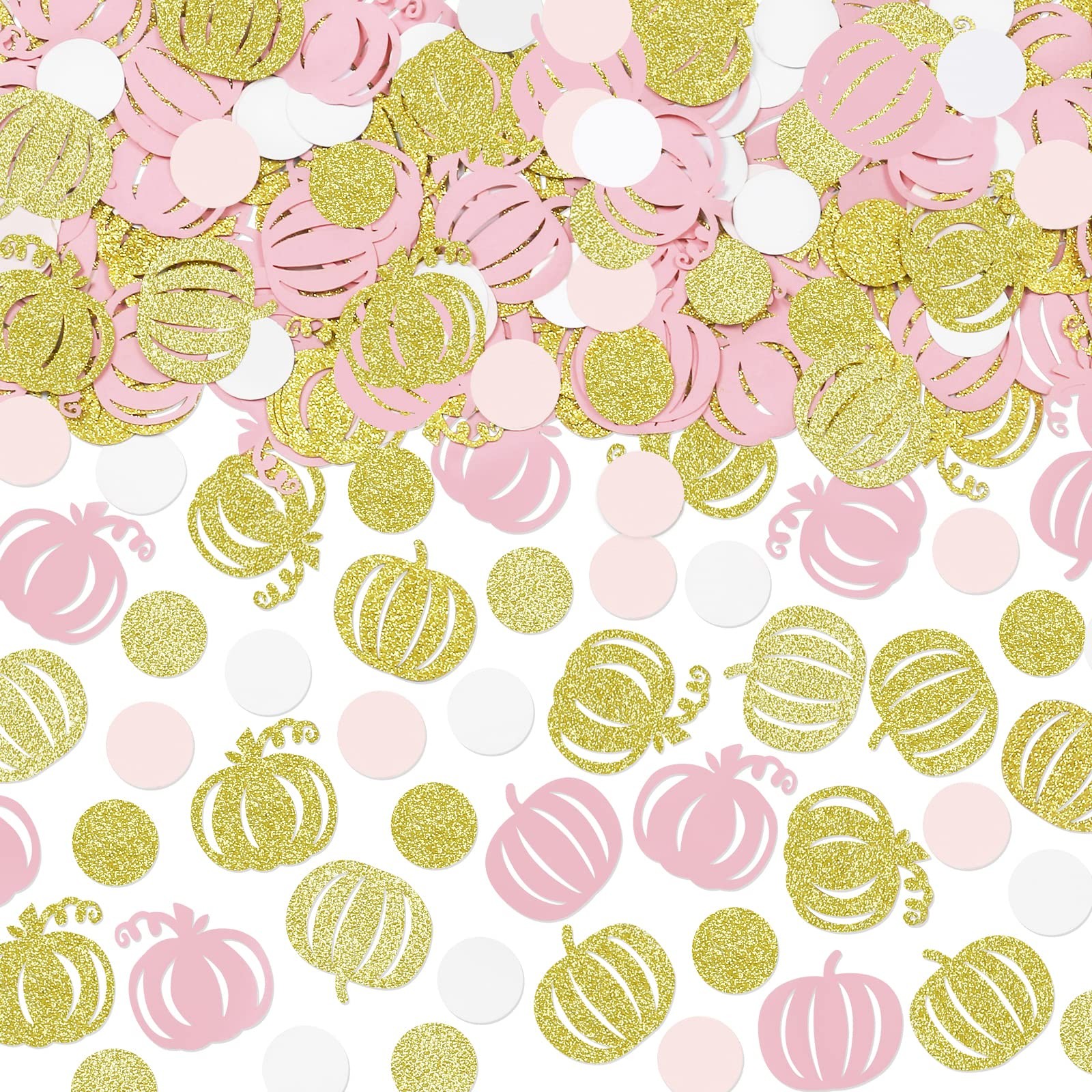 Pink and Gold Little Pumpkin Baby Shower Confetti Little Pumpkin Table Confet...