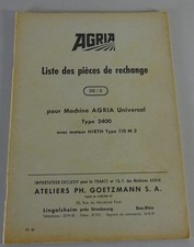 List des pi�ces de change | Agria Universal Type 2400 | FRA | Date 04/1963