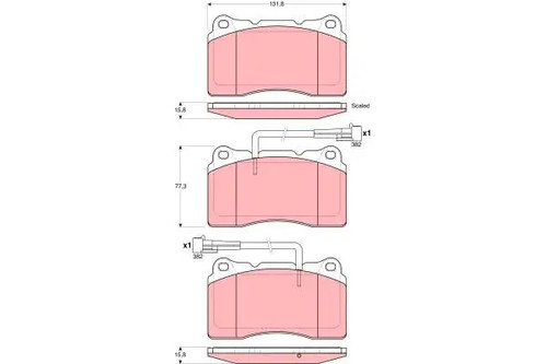 Plaquettes de frein GDB1603 TRW pour LANCIA ALFA ROMEO - Photo 3/9