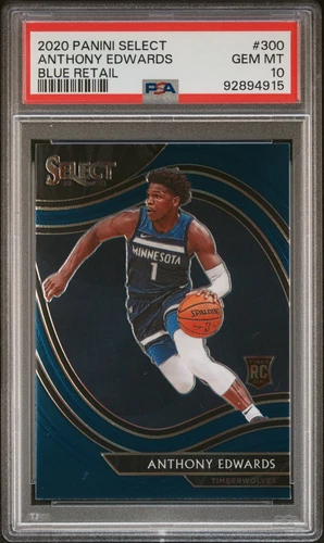 2020 PANINI SELECT BLUE RETAIL #300 ANTHONY EDWARDS PSA 10