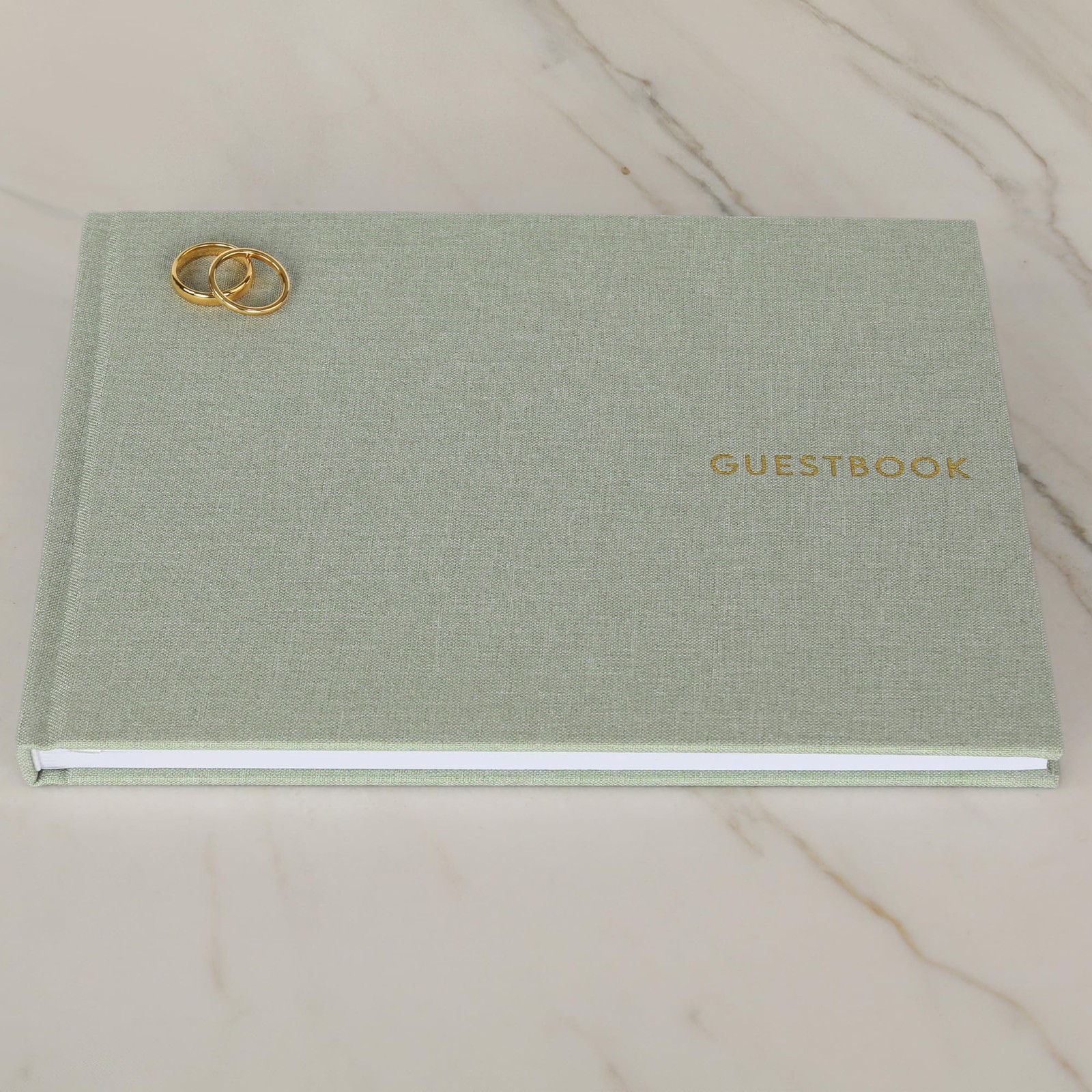 как выглядит Elegant Wedding Guest Book, Linen Guestbook to Sign in фото