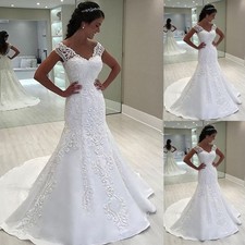 White Ivory Wedding Dresses Vintage Mermaid Off the Shoulder Lace Bridal Gowns
