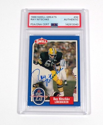 Ray Nitschke Signed 1988 Swell Greats #92 Packers PSA/DNA Authentic Auto