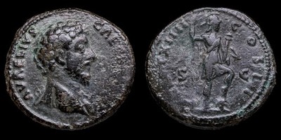 Marcus Aurelius As - TR POT XIIII COS II - 27 mm / 10,31 gr.