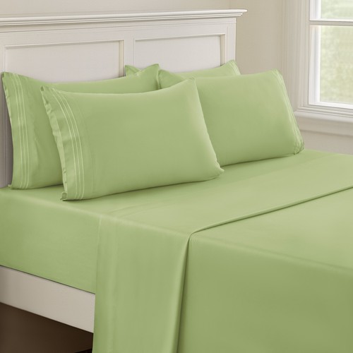 1800 Series 6 Piece Bed Sheet Set Soft Deep Pocket Twin King Queen Full Sheets - Picture 15 of 220