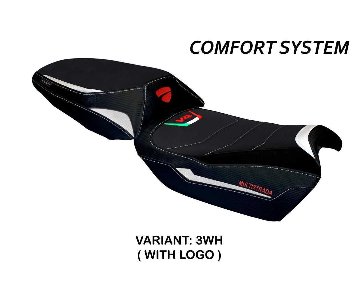 Seat cover Galmi Comfort Sys White WH + logo TPZ Ducati Multistrada V4 2021 2026