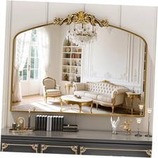 Vintage Arched Bathroom Mirror, 40"x 30" Retro Wall Mounted Vanity 40"L x 30"W