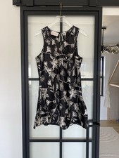 Vintage Judith Hart Black White Floral satin silky nightie chemise M