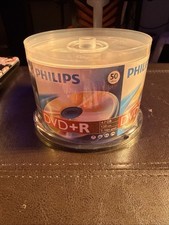 50 PHILIPS Logo 16X DVD-R DVDR Blank Disc Storage Media 4.7GB with Cake Box