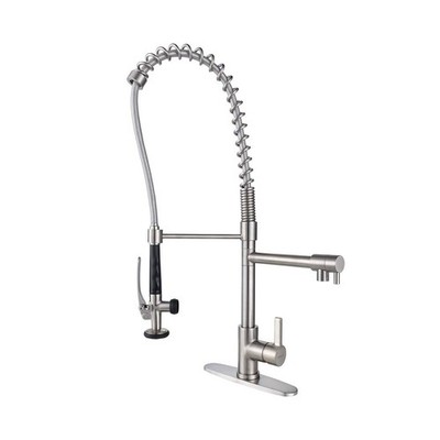 Commercial Kitchen Faucet Deck Mount with Pre-Rinse Sprayer, WOWOW 28'' Height...