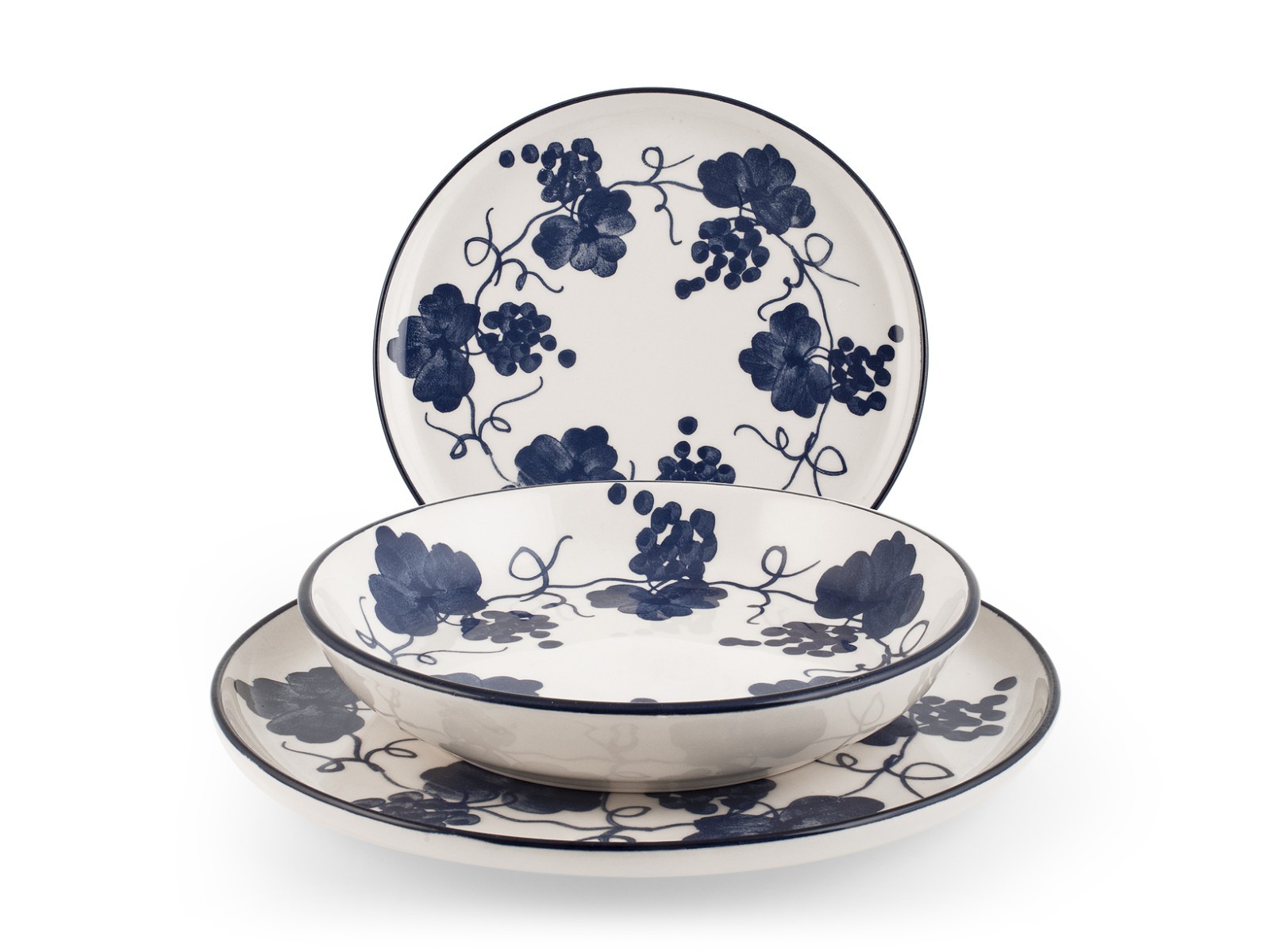servizio 18 piatti provence in stoneware decorato