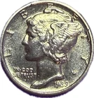 1939-D Mercury Dime Silver AU/UNC Luster High Grade Denver Coin