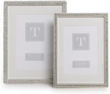 Elegant Set of 2 Crystal Photo Frames for 5x7  6x8 Inch Photos