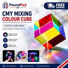 CMY Magic Prism Cube 20mm Optical Crystal Rainbow Colour Science