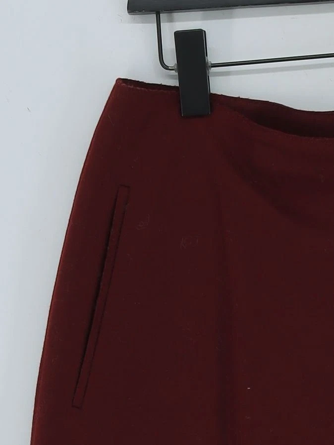 Acne Studios Gonna Midi Donna UK 12 Lana Marrone con Nylon Midi A Line