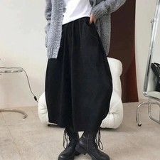 Womens Loose Wide Legs Cropped Harem Pants Casual Bloomers Trousers New