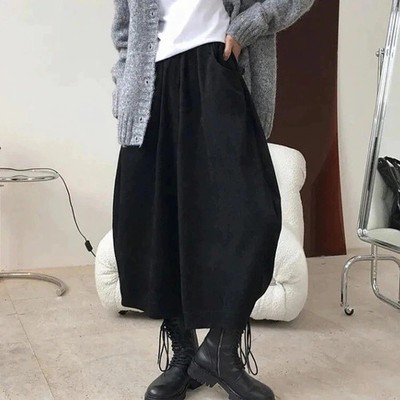 Womens Loose Wide Legs Cropped Harem Pants Casual Bloomers Trousers New