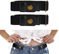 Invisible Side Belt No Buckle Belt Women and Men,Without Buckle Elastic Stretch