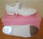 Adult Size 5.5 White Mary Jane Style Tie Tap Dance Shoes NIB — photo 2