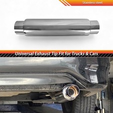 3 Inlet 4 Outlet 18.5 Long Exhaust Tip Rear Tailpipe Rolled Edge Bolt-on Us