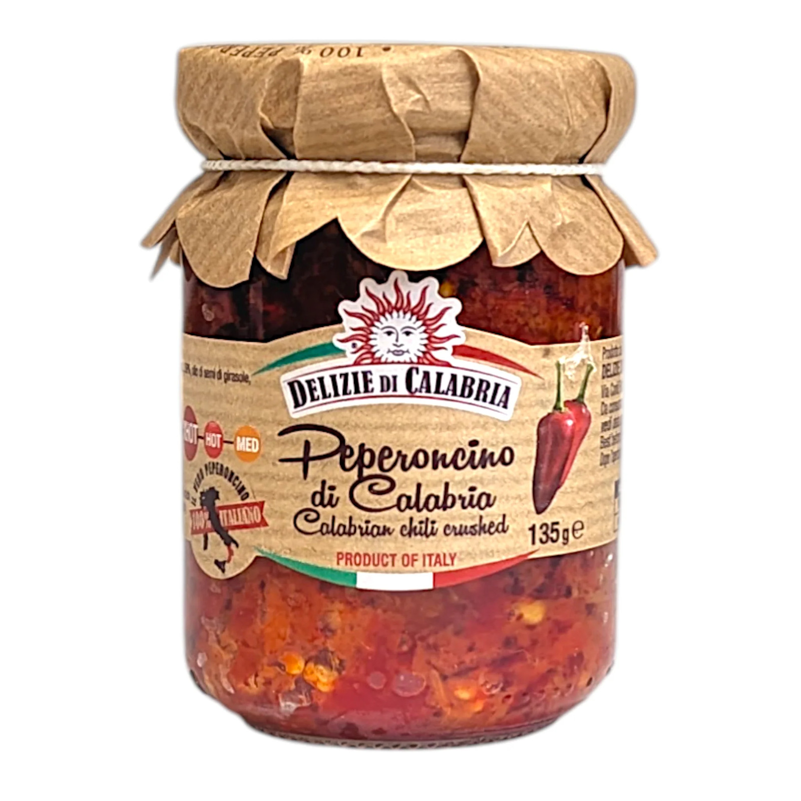 Delizie Di Calabria Peperoncino Di Calibria - Crushed Hot Peppers Condiment 135g