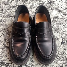 Dr. Martens Black Leather Loafers UK5 24cm Pre-owned Crack Repair