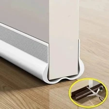 Under Door Bottom Seal Strip Stopper Adjustable Twin Door Draft Guard Soundproof