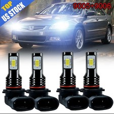 For Honda Accord 2003-2007 New Led Headlight Bulbs White Highlow Beam 9005 9006