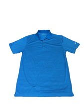 Nike Golf Dri Fit Polo Shirt Mens Medium Blue Striped Performance