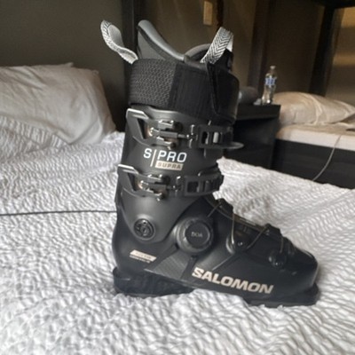 Salomon S/Pro Supra Ski Boots Flex 110 BOA Black GripWalk Custom Liner Size 26.5