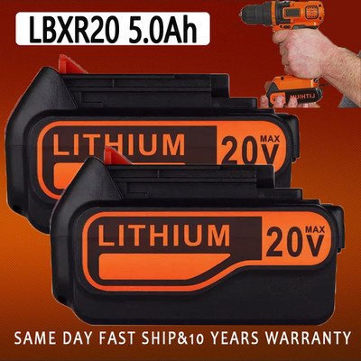 2PACK 20V 5.0AH Li-Ion LBXR20 Akku für Black & Decker MAX Matrix LCS1620 LBX20