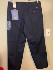Dockers mens Navy Pleated Front 100 Cotton Khaki Pants Classic 36/30 NWT