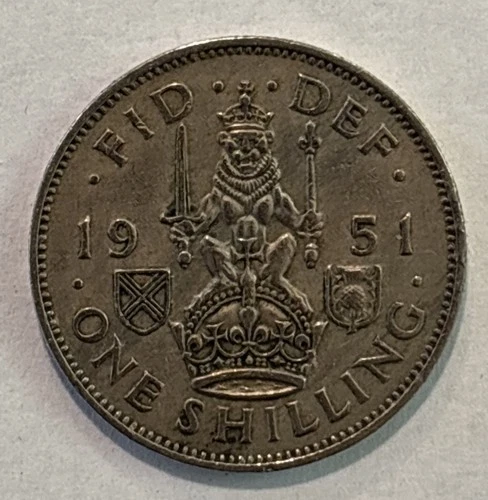 Photo of a 1951 George VI Shilling from an eBay listing that sold on Jun 21, 2026