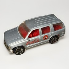 Matchbox Coca-Cola 1997 Chevy Tahoe SUV Silve...
