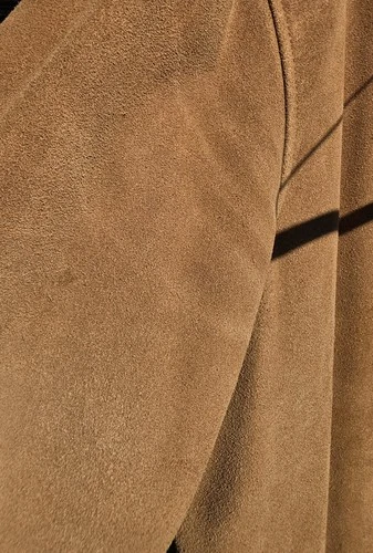 Banana Republic Men's Brown Suede Bomber Jacket Lined Stand Collar Full Zip XL image 5