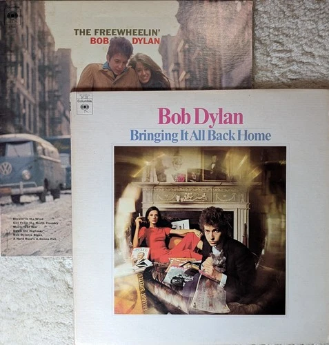 Bob Dylan 2 LP Lot Freewheelin + Bringing It All Back Home Columbia 70s NM/VG+