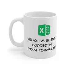 Sheets spreadsheet nerd mug silently correcting your formulas excel freak