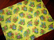 MODA WILDFLOWERS VIPERS BUGLOSS CORNFLOWER YELLOW FLORAL FABRIC 44X74 2.05 YDS