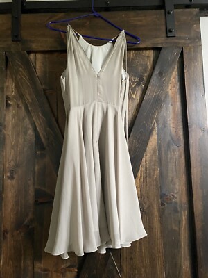 JJ's house A-Line Scoop Neck Knee-Length Chiffon Bridesmaid Dress Size 4  Silver | eBay