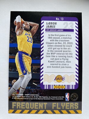 2021-22 Hoops Basketball LEBRON JAMES Frequent Flyers Insert # 13